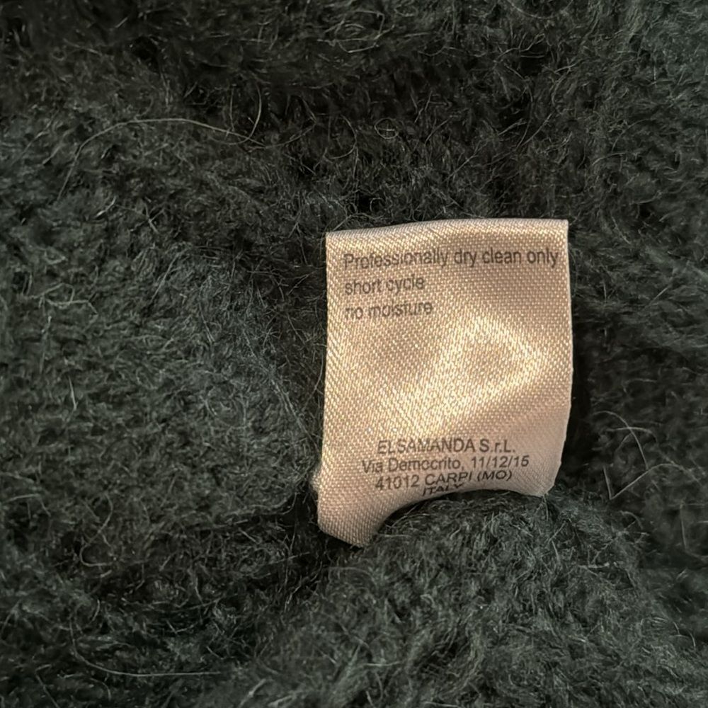NWOT Elsamanda Green Mohair Cowl Neck Oversized Sweater. Made in Italy. Medium - Picture 11 of 11